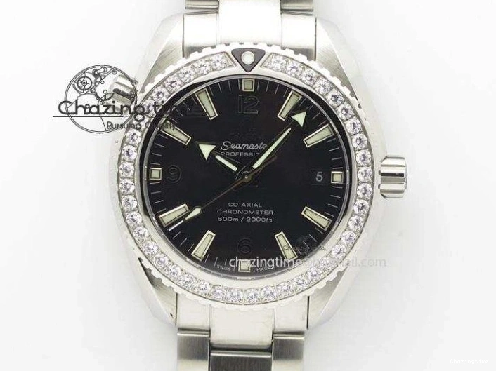 0213 HighPerformance Seamaster Planet Ocean GMT 600M Blue Dial SS On Blue Rubber Strap A 8278